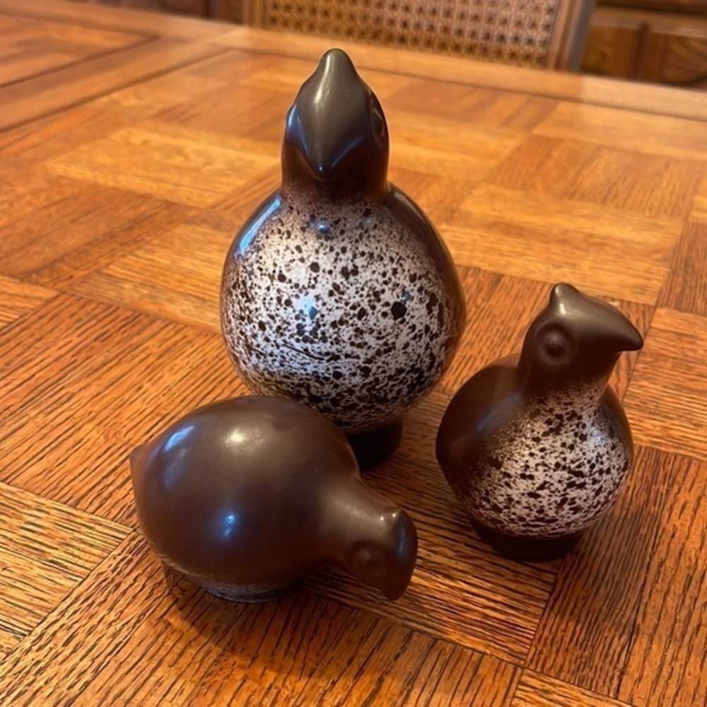 Howard Pierce Vintage  porcelain quail set of three
